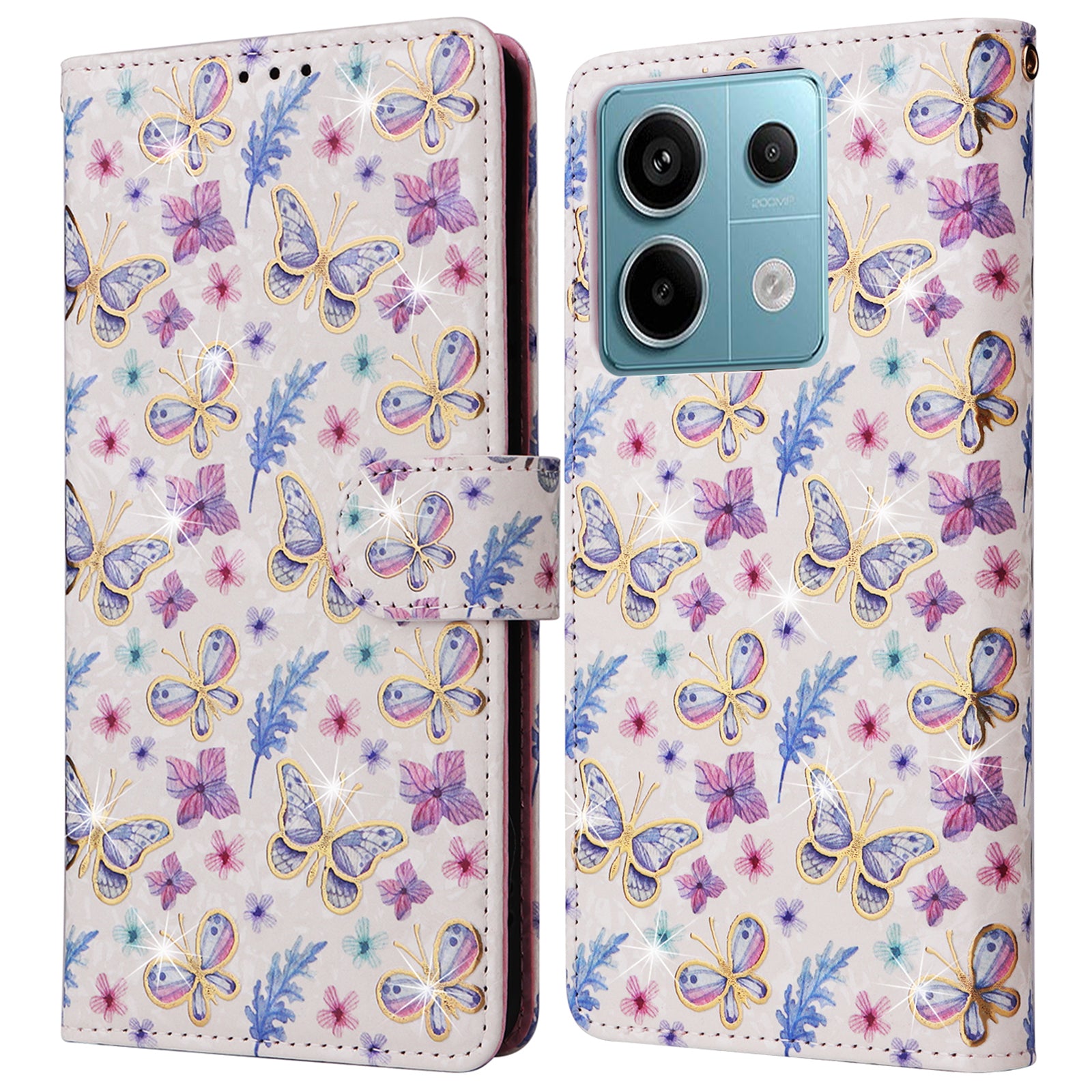 For Xiaomi Redmi Note 13 Pro 5G / Poco X6 5G Case Lacquered Flower Leather Wallet Phone Cover