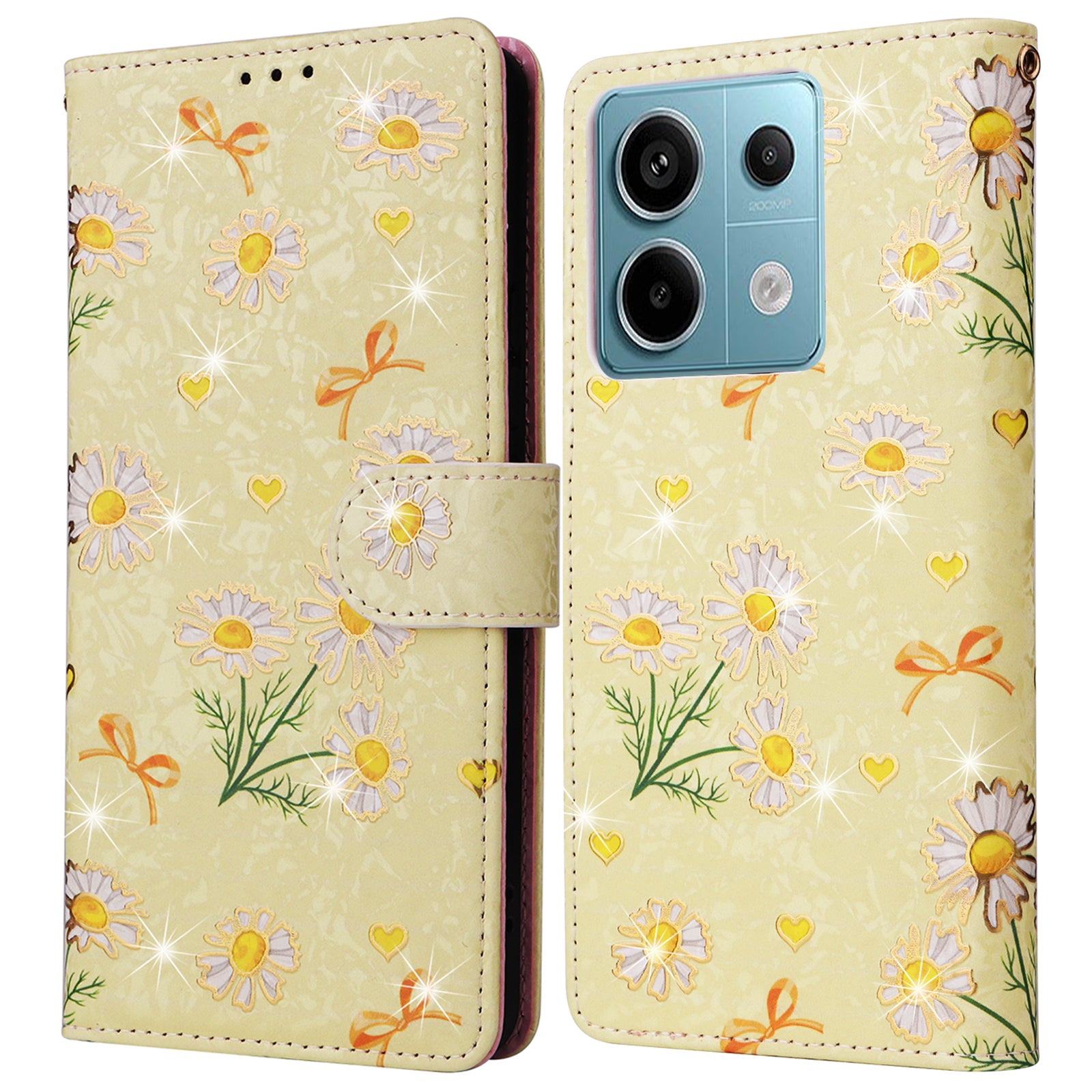 For Xiaomi Redmi Note 13 Pro 5G / Poco X6 5G Case Lacquered Flower Leather Wallet Phone Cover