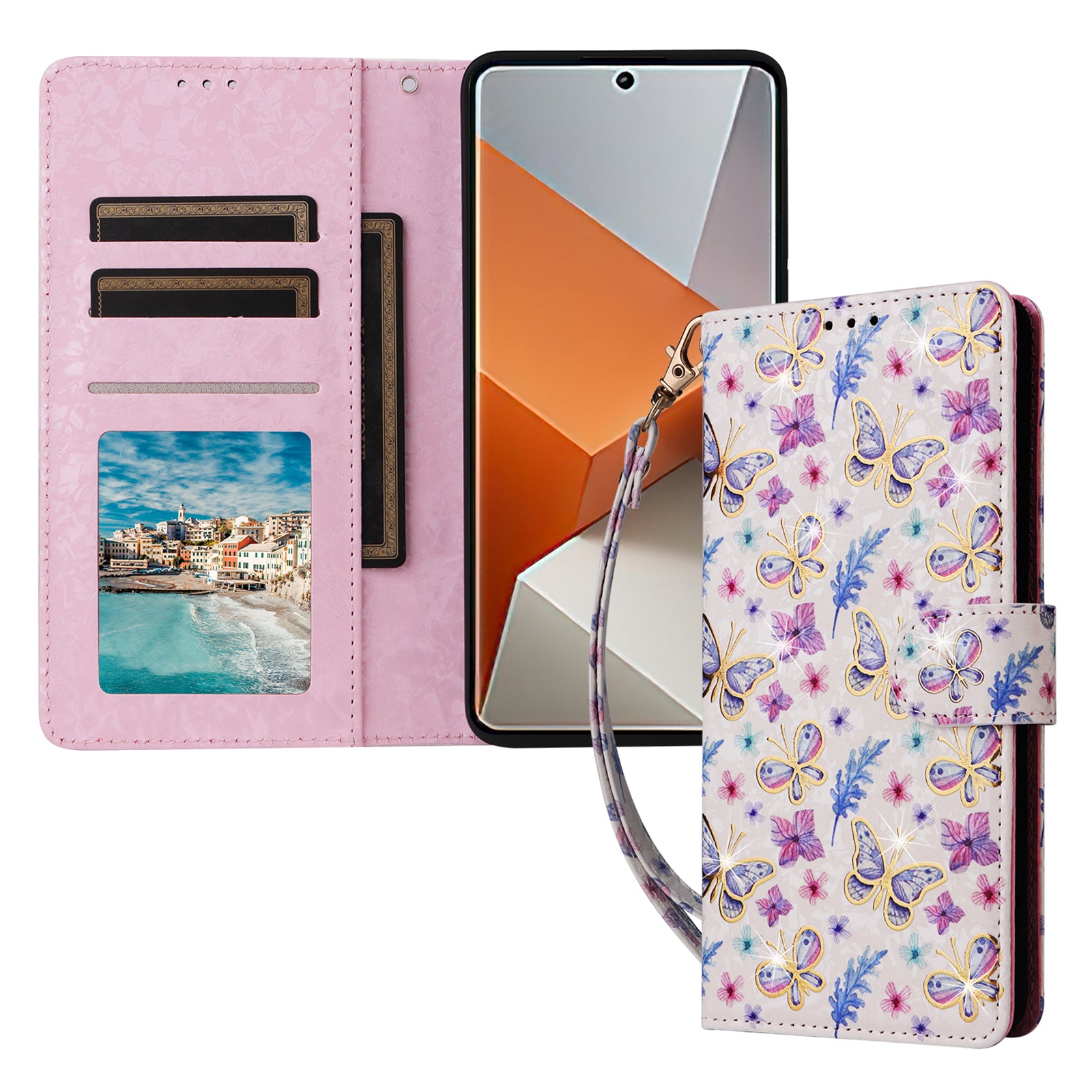For Xiaomi Redmi Note 13 Pro+ 5G Case Leather Lacquered Phone Cover RFID Blocking