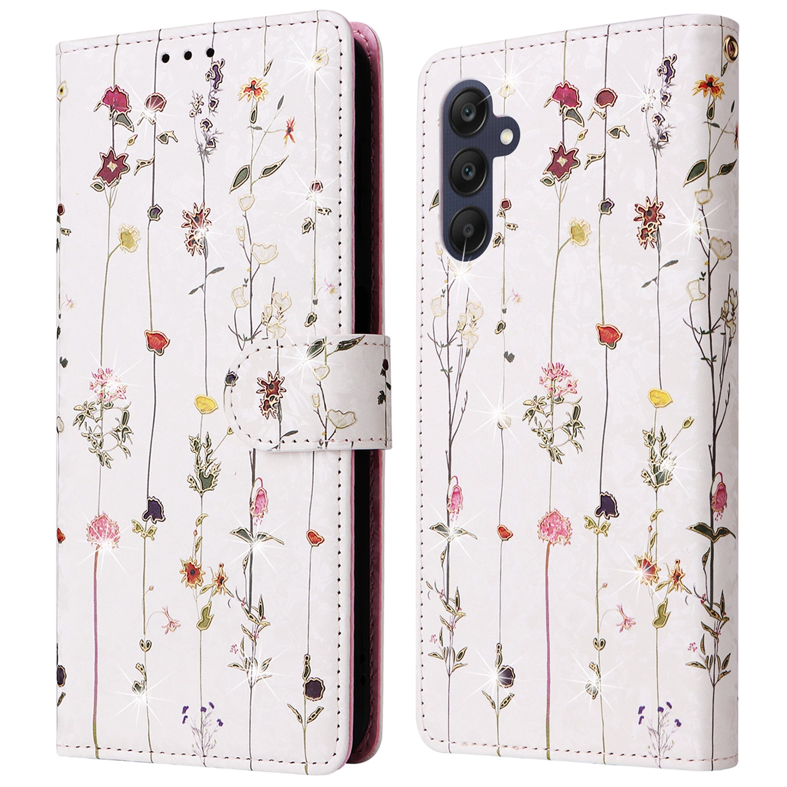 For Samsung Galaxy A25 5G (Global) (161.0 x 76.5 x 8.3mm) Leather Case Wallet Lacquered Phone Cover