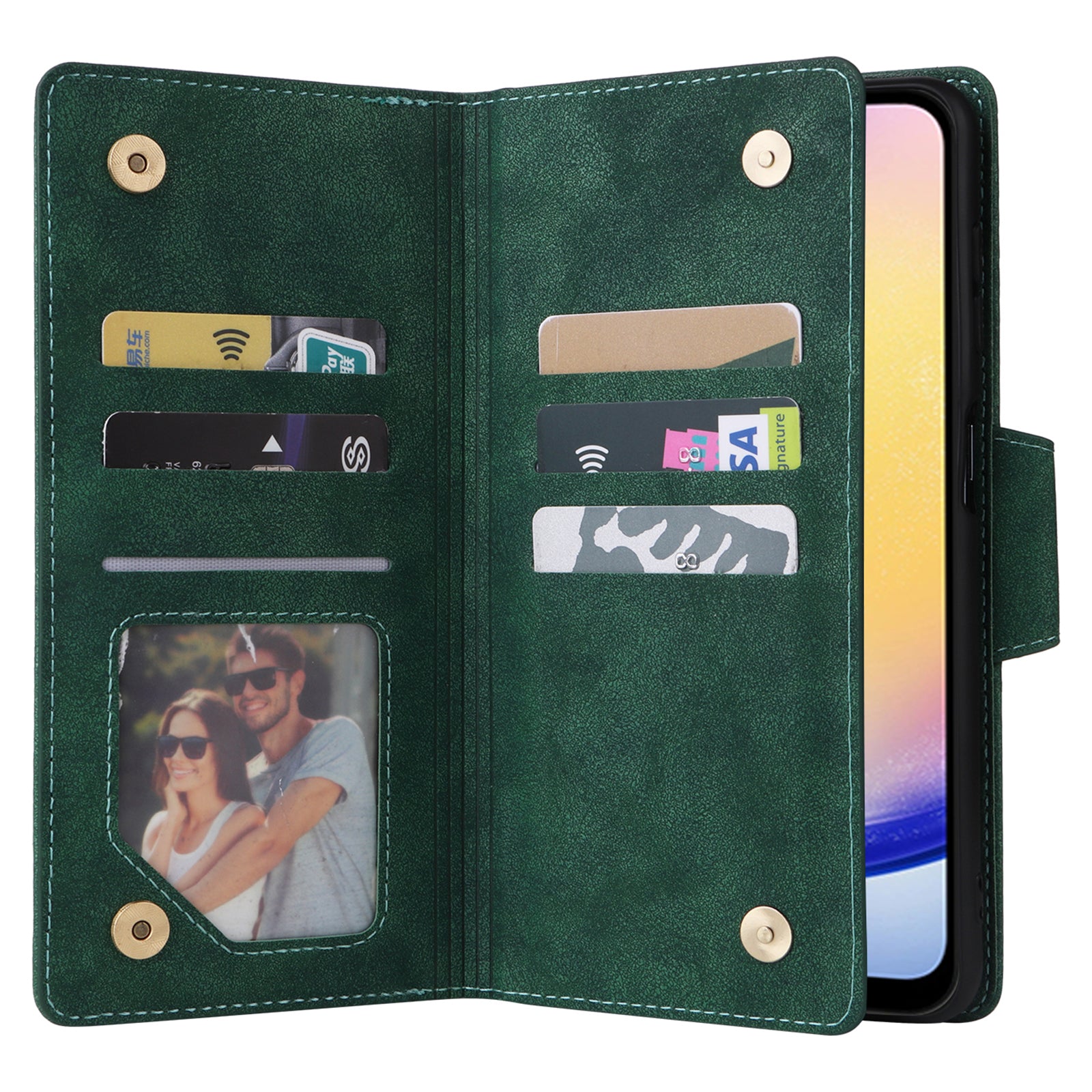 For Samsung Galaxy A25 5G (Global) (161.0 x 76.5 x 8.3mm) Case Rivet Decor Leather Cell Phone Cover