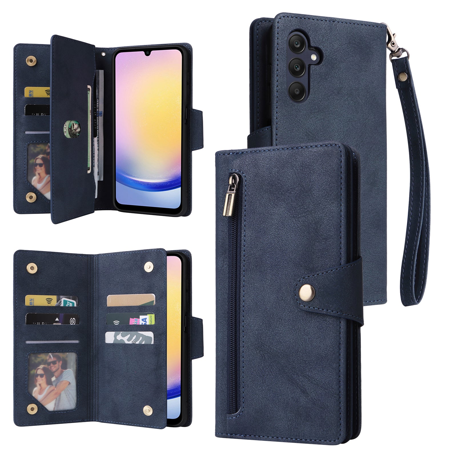 For Samsung Galaxy A25 5G (Global) (161.0 x 76.5 x 8.3mm) Case Rivet Decor Leather Cell Phone Cover