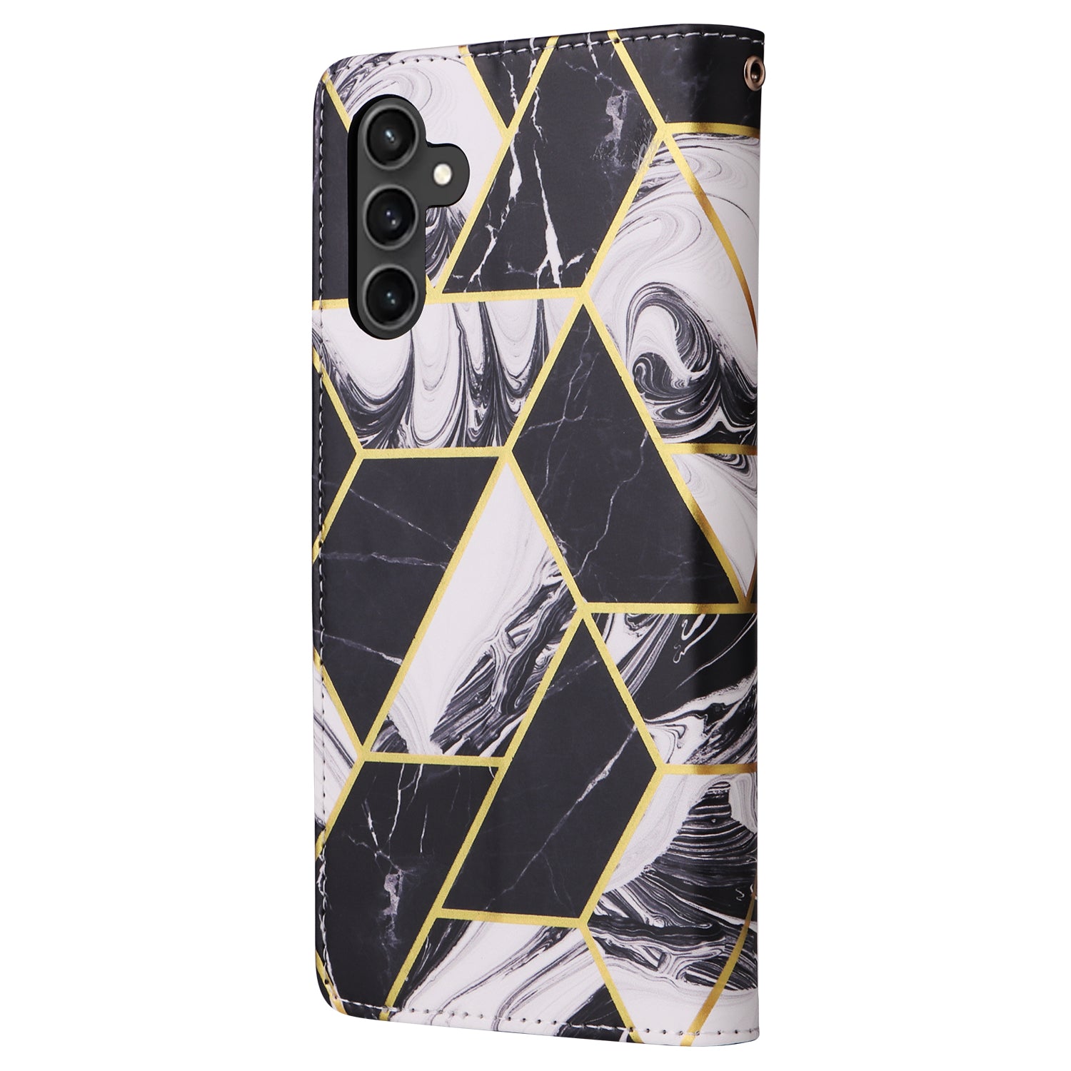 For Samsung Galaxy S23 FE Case Marble Pattern Lacquered Leather Phone Cover with Card Holder