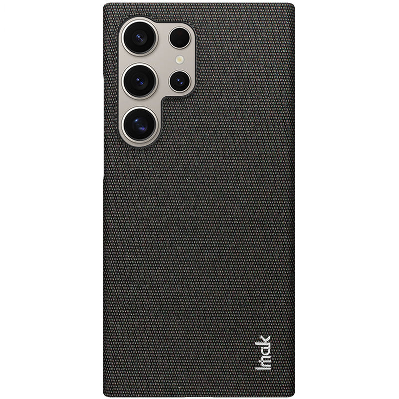 IMAK Ruiyi Series for Samsung Galaxy S24 Ultra Phone Case Cloth Texture Leather+PC Protective Cover