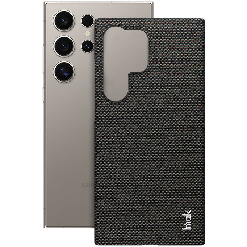 IMAK Ruiyi Series for Samsung Galaxy S24 Ultra Phone Case Cloth Texture Leather+PC Protective Cover