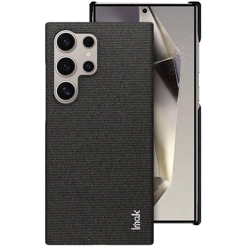 IMAK Ruiyi Series for Samsung Galaxy S24 Ultra Phone Case Cloth Texture Leather+PC Protective Cover