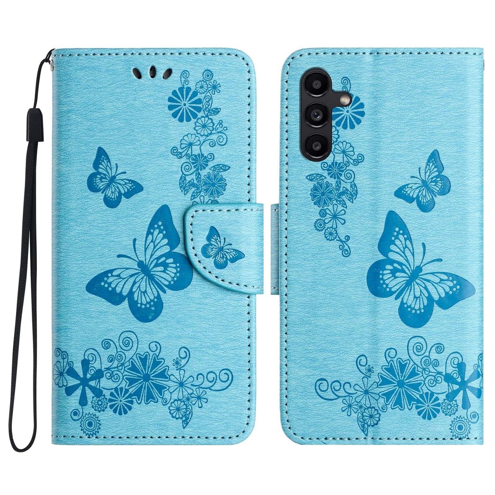 For Samsung Galaxy A55 5G Case Butterflies Flower Leather Wallet Flip Phone Cover