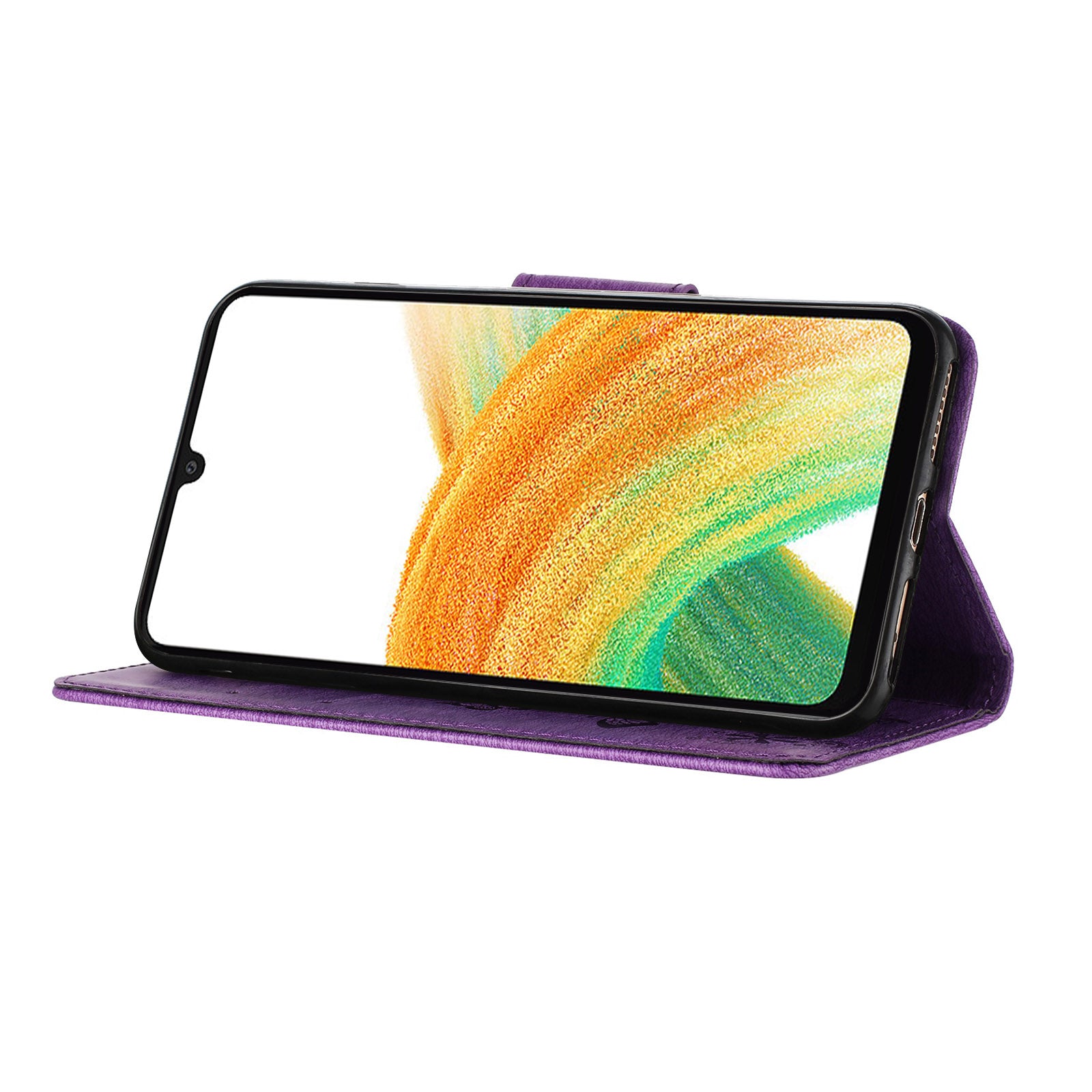 For Samsung Galaxy A35 5G Case Butterflies Flower  Folding Stand PU Leather Phone Cover