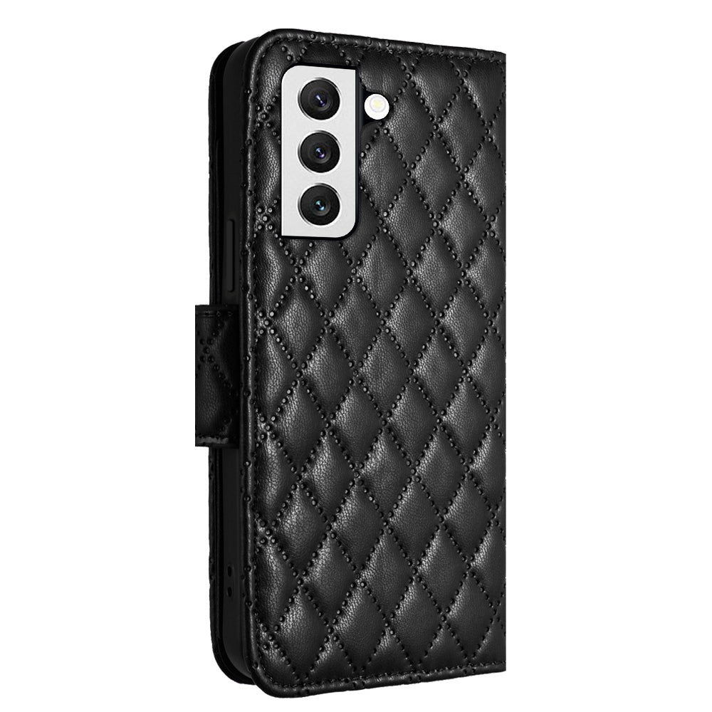 YB Imprinting Series-8 for Samsung Galaxy S23 Leather Case Anti-Dorp Phone Cover with 7 Card Slots