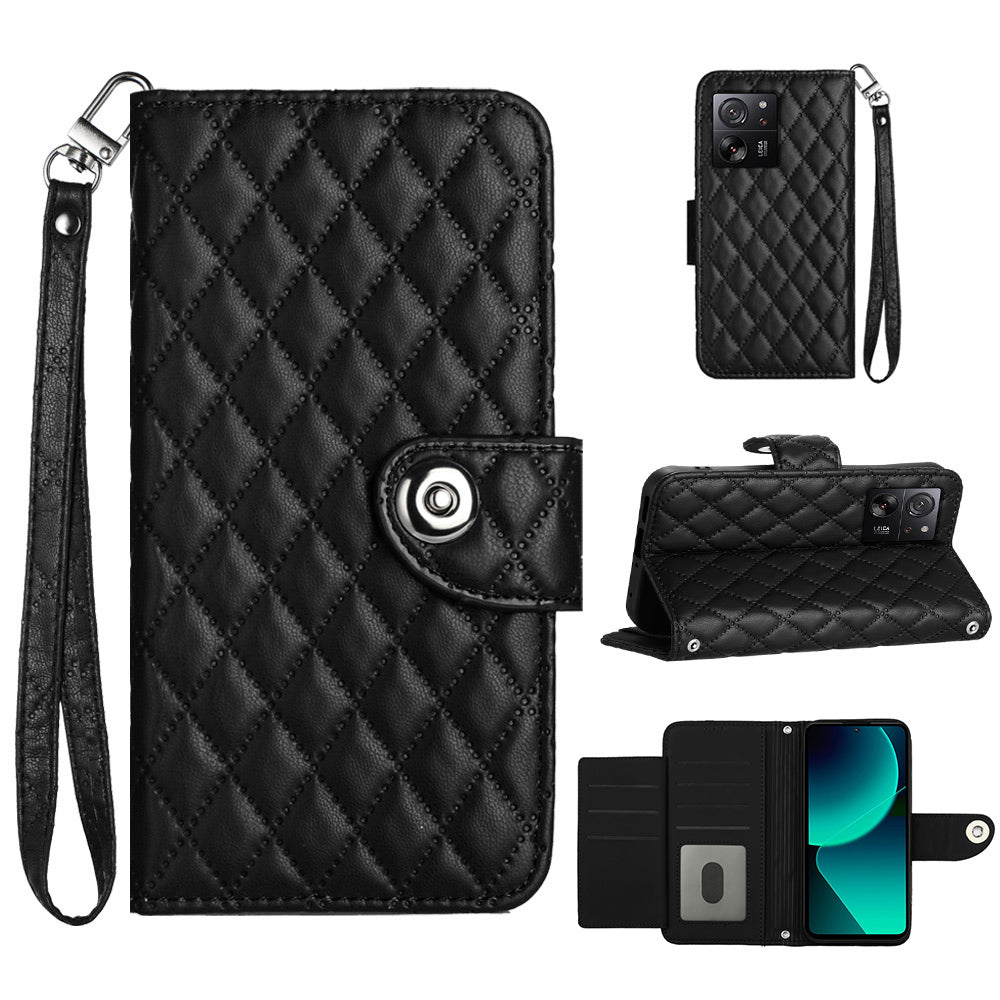 YB Imprinting Series-8 for Xiaomi 13T / 13T Pro Phone Case 7-Card Slots Leather Flip Cover