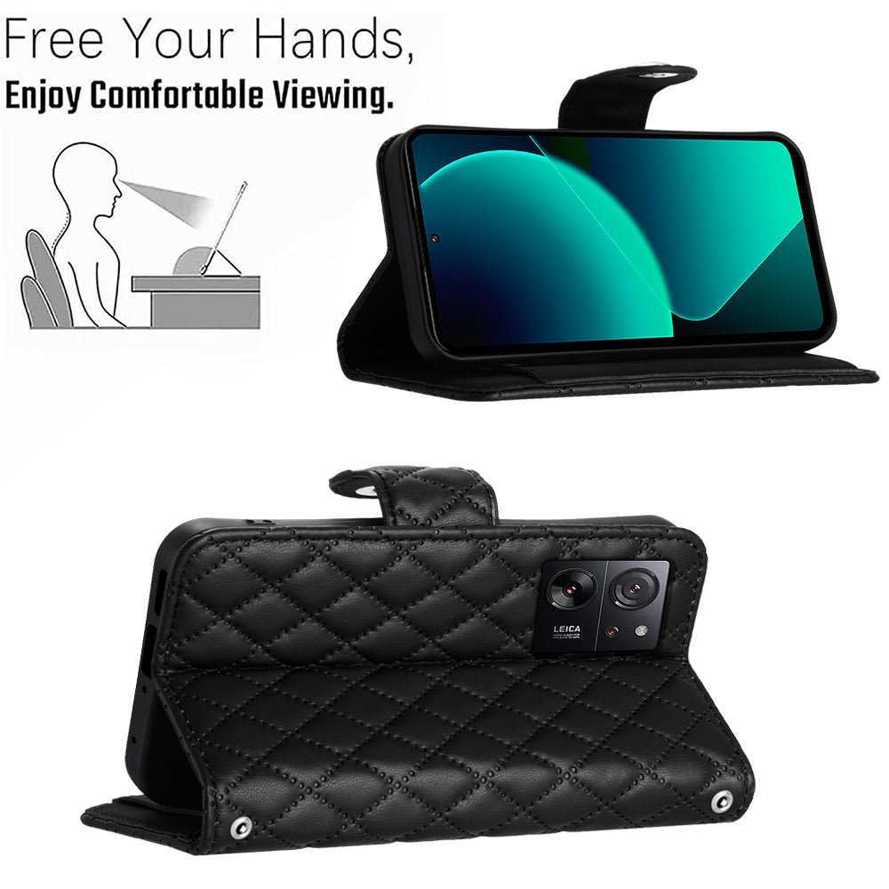 YB Imprinting Series-8 for Xiaomi 13T / 13T Pro Phone Case 7-Card Slots Leather Flip Cover