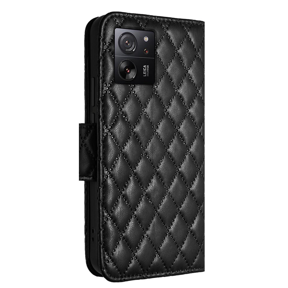 YB Imprinting Series-8 for Xiaomi 13T / 13T Pro Phone Case 7-Card Slots Leather Flip Cover