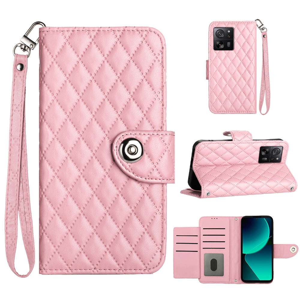 YB Imprinting Series-8 for Xiaomi 13T / 13T Pro Phone Case 7-Card Slots Leather Flip Cover