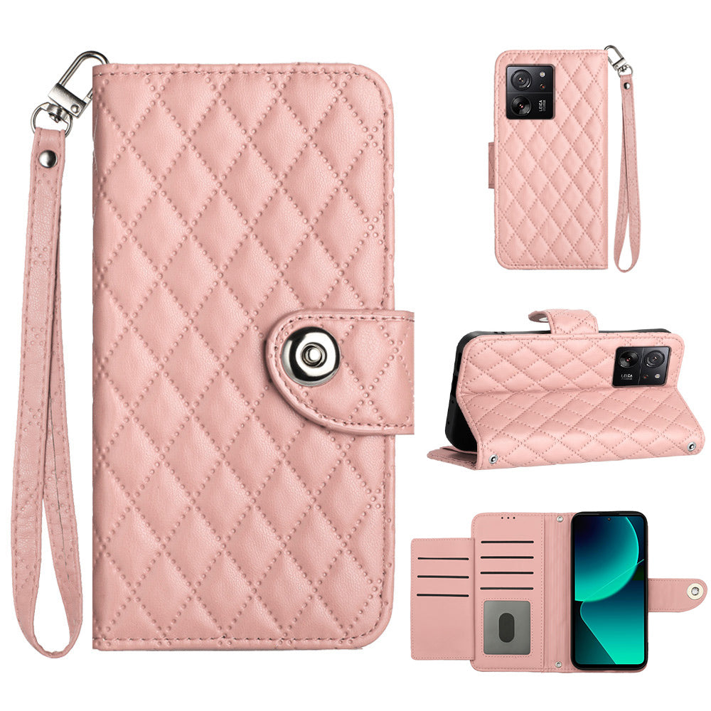 YB Imprinting Series-8 for Xiaomi 13T / 13T Pro Phone Case 7-Card Slots Leather Flip Cover