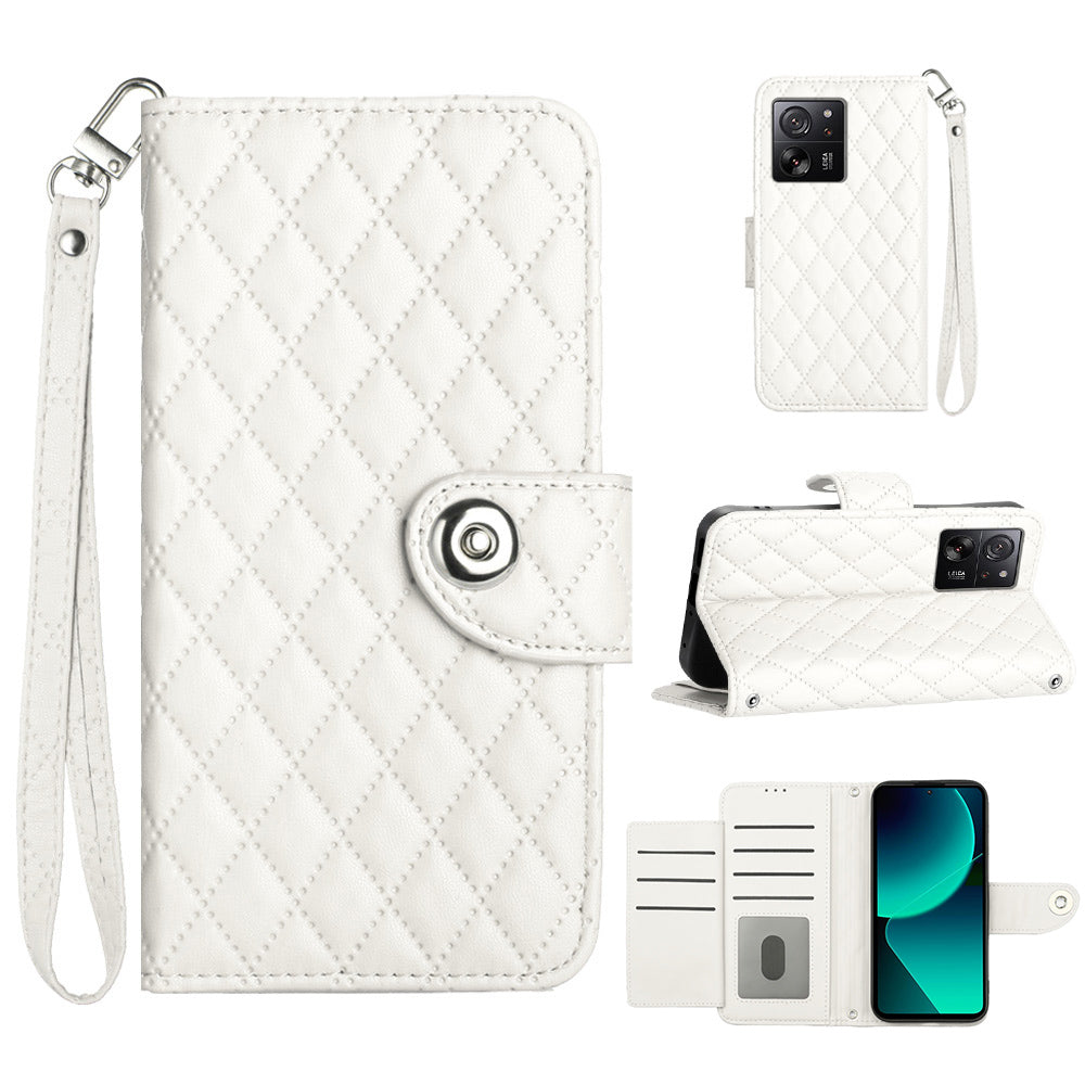 YB Imprinting Series-8 for Xiaomi 13T / 13T Pro Phone Case 7-Card Slots Leather Flip Cover