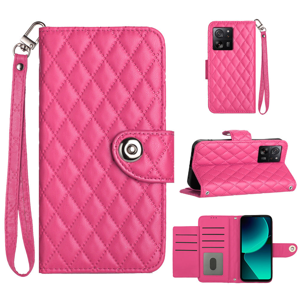 YB Imprinting Series-8 for Xiaomi 13T / 13T Pro Phone Case 7-Card Slots Leather Flip Cover