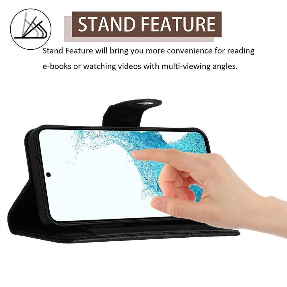 YB Imprinting Series-8 for Samsung Galaxy S23+ Shockproof Case Leather Phone Cover with 7 Card Slots