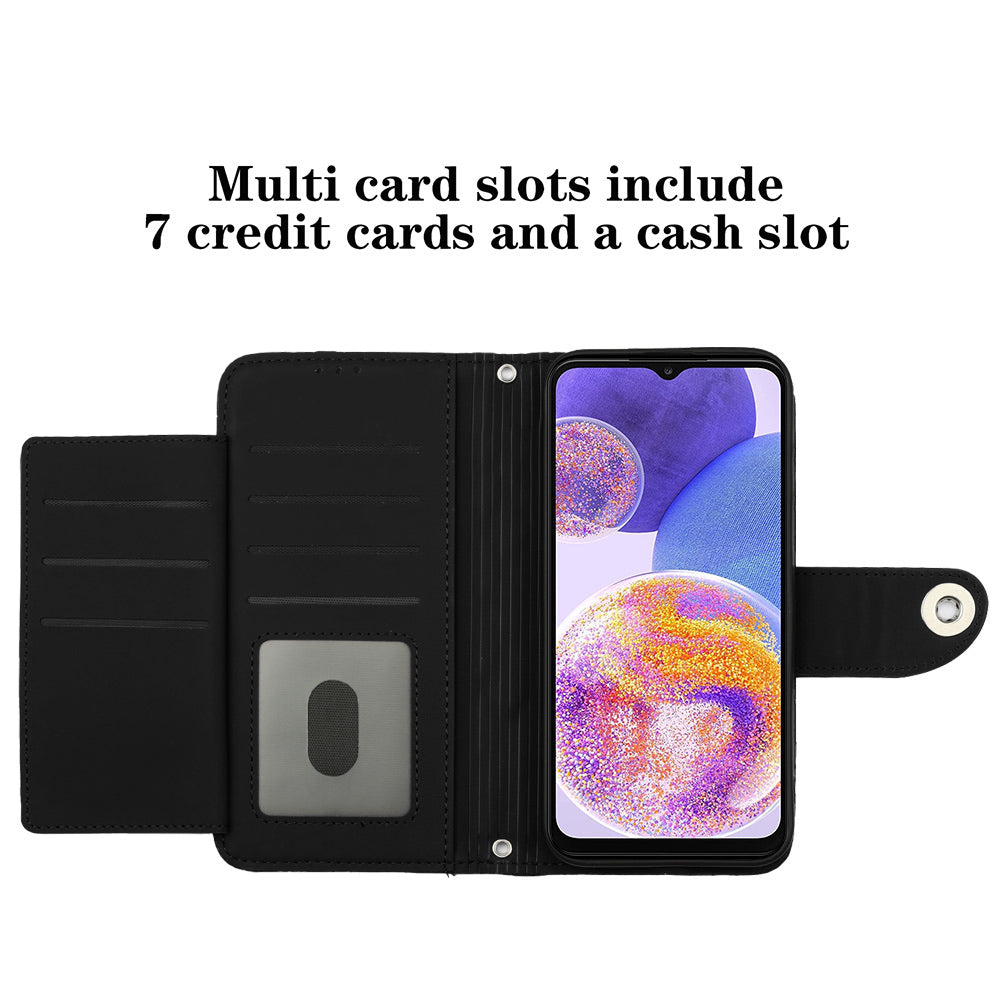 YB Imprinting Series-8 for Samsung Galaxy A33 5G Case 7 Card Slots Leather Phone Cases