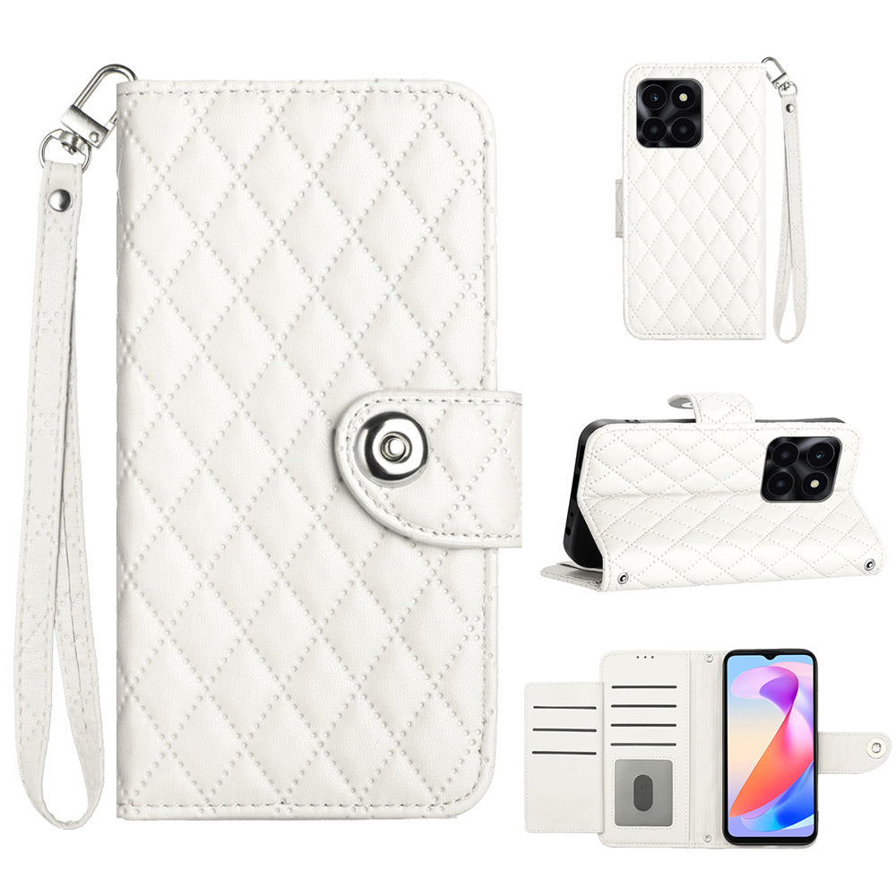 YB Imprinting Series-8 for Honor X6a 4G Case Leather 7 Card Slots Cell Phone Cover