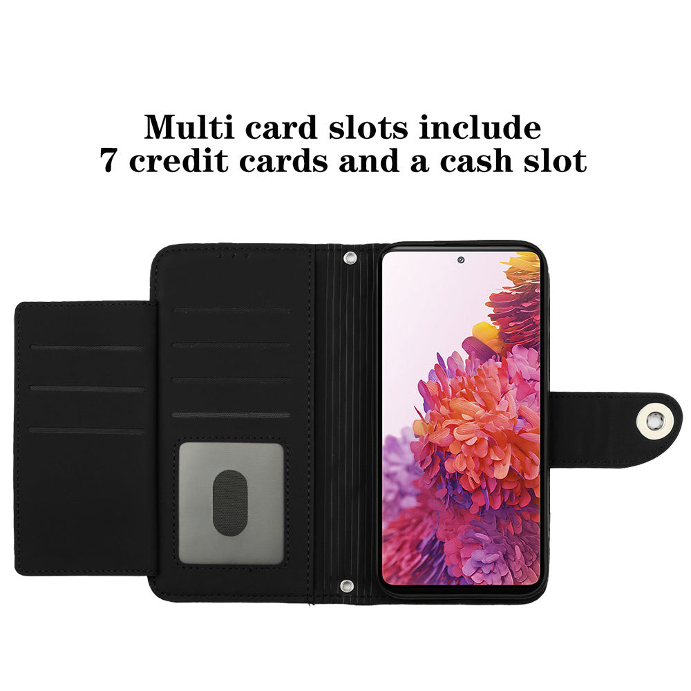 YB Imprinting Series-8 for Samsung Galaxy S20 FE 4G / FE 5G / S20 Lite / S20 FE 2022 Leather Case with Hand Strap
