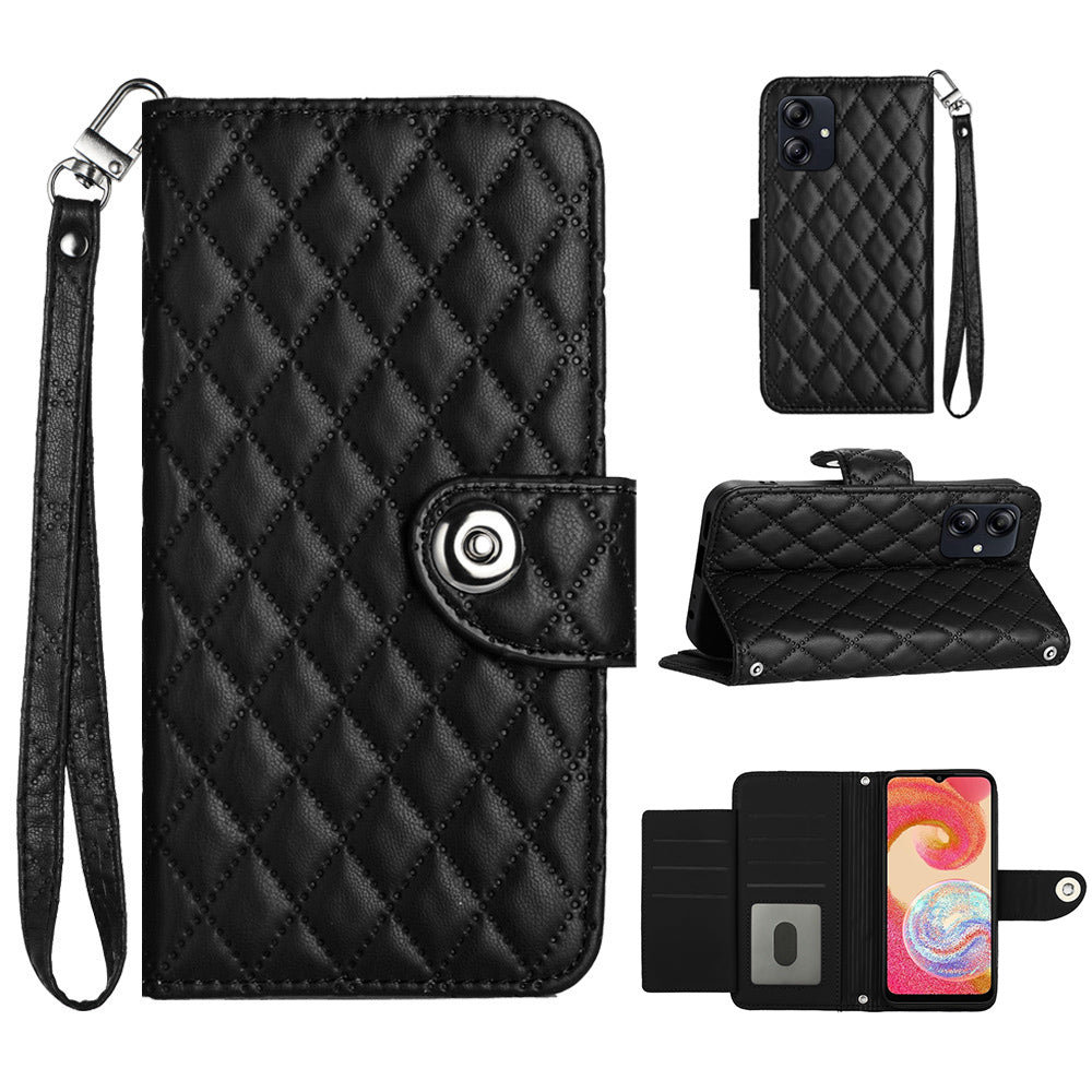 YB Imprinting Series-8 for Samsung Galaxy A05 4G Leather Case Rhombus Imprinted Phone Cover