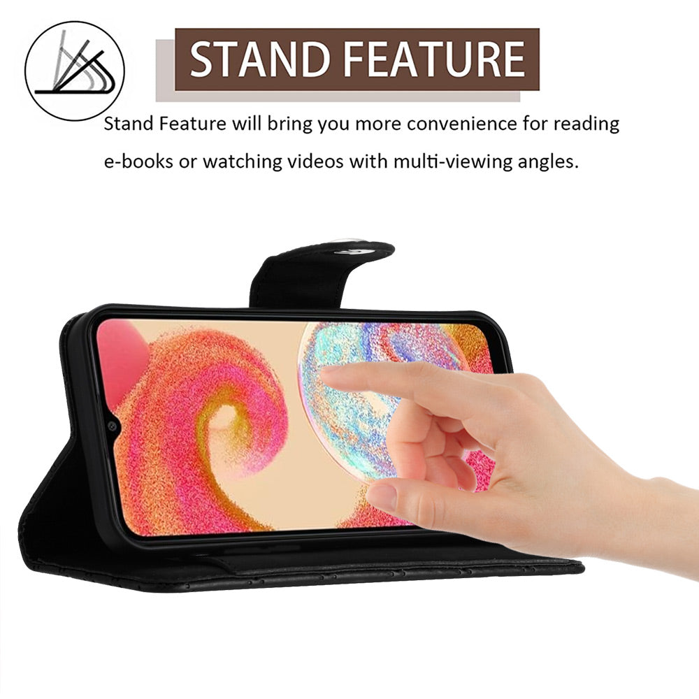 YB Imprinting Series-8 for Samsung Galaxy A05 4G Leather Case Rhombus Imprinted Phone Cover
