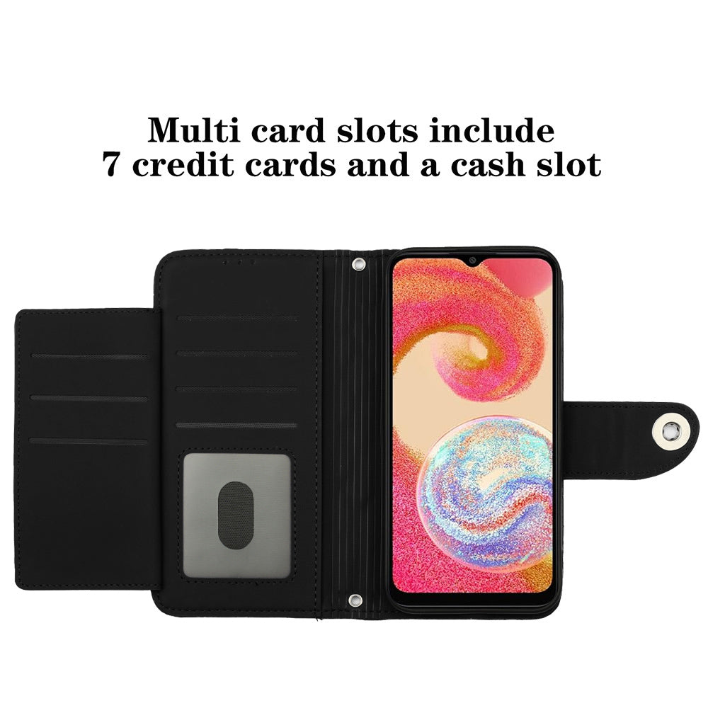 YB Imprinting Series-8 for Samsung Galaxy A05 4G Leather Case Rhombus Imprinted Phone Cover