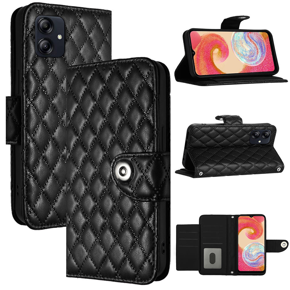 YB Imprinting Series-8 for Samsung Galaxy A05 4G Leather Case Rhombus Imprinted Phone Cover