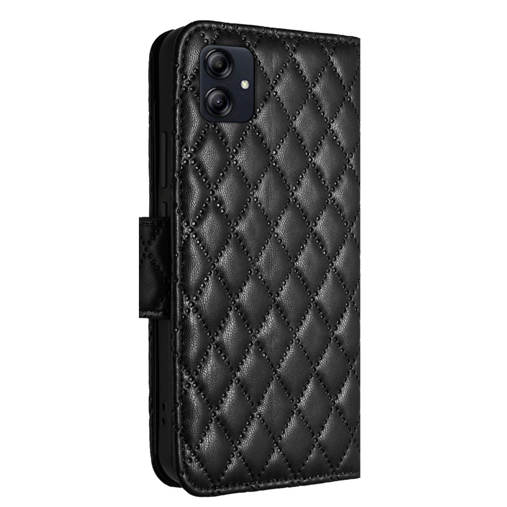 YB Imprinting Series-8 for Samsung Galaxy A05 4G Leather Case Rhombus Imprinted Phone Cover