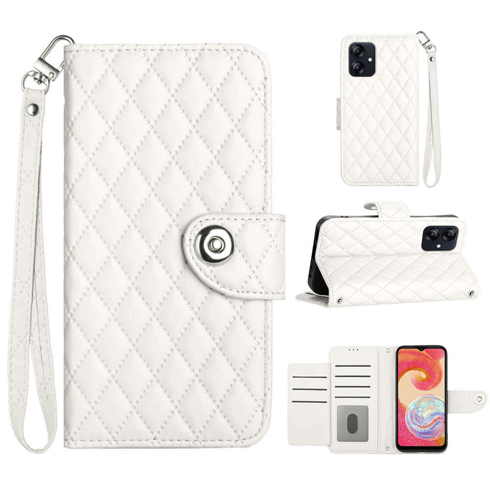 YB Imprinting Series-8 for Samsung Galaxy A05 4G Leather Case Rhombus Imprinted Phone Cover