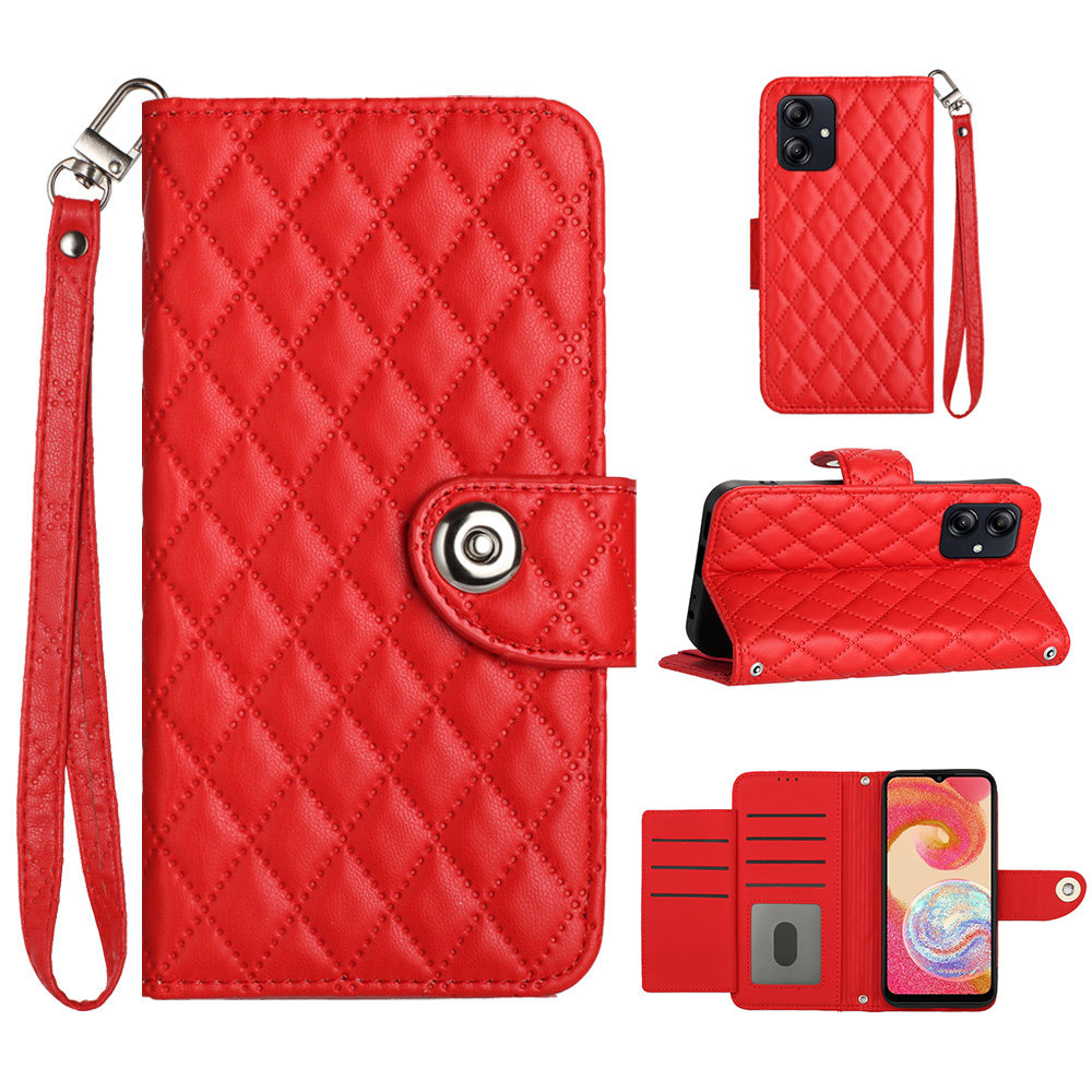 YB Imprinting Series-8 for Samsung Galaxy A05 4G Leather Case Rhombus Imprinted Phone Cover
