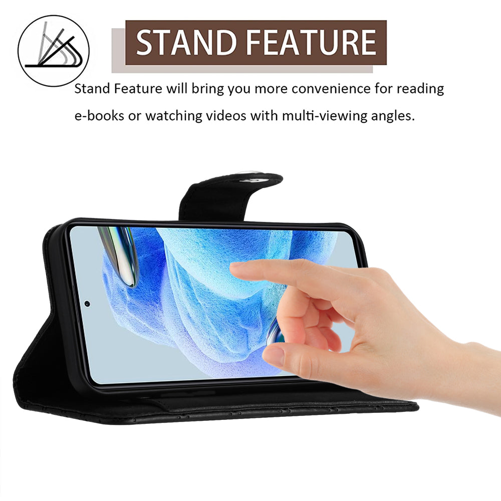 YB Imprinting Series-8 for Xiaomi Redmi Note 12 Pro 5G / Poco X5 Pro 5G Leather Phone Case with Hand Strap