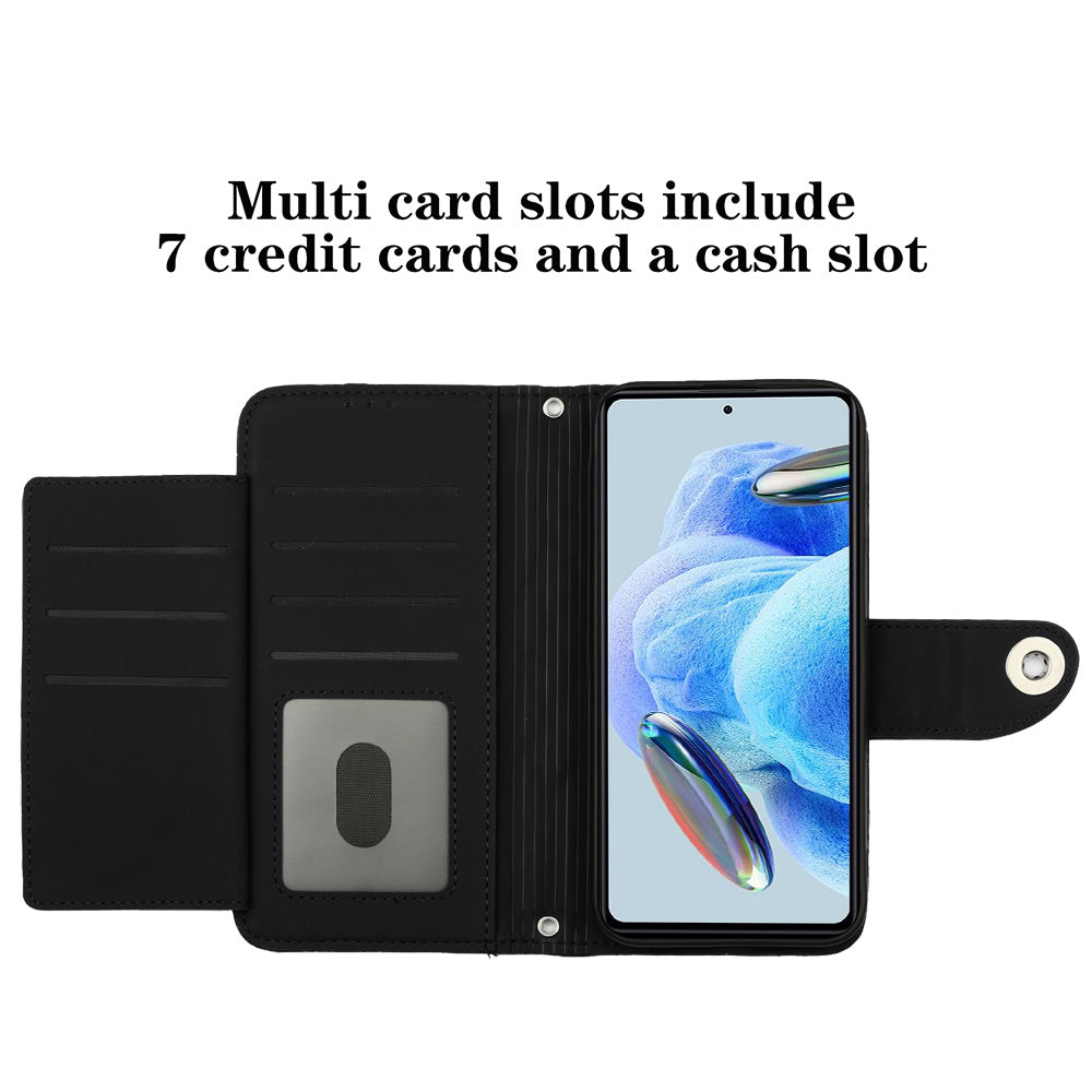 YB Imprinting Series-8 for Xiaomi Redmi Note 12 Pro 5G / Poco X5 Pro 5G Leather Phone Case with Hand Strap