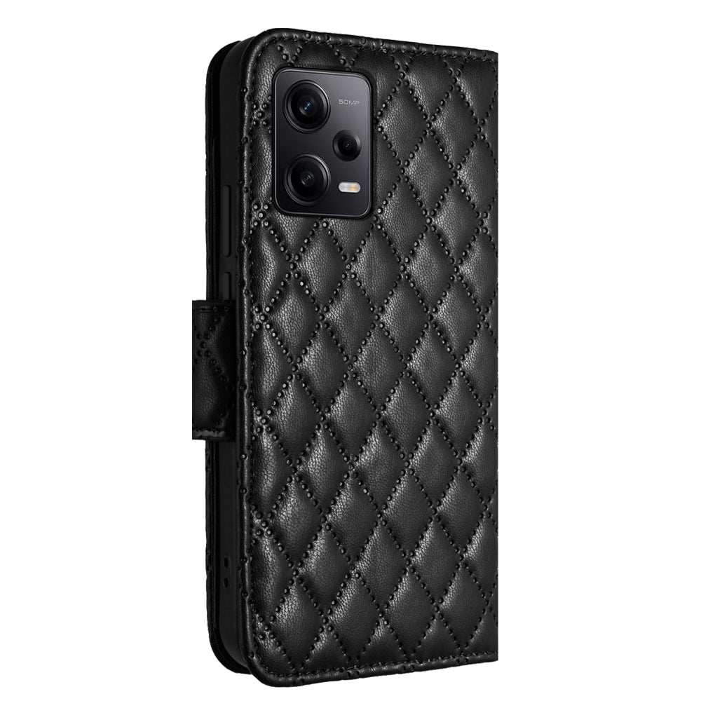 YB Imprinting Series-8 for Xiaomi Redmi Note 12 Pro 5G / Poco X5 Pro 5G Leather Phone Case with Hand Strap