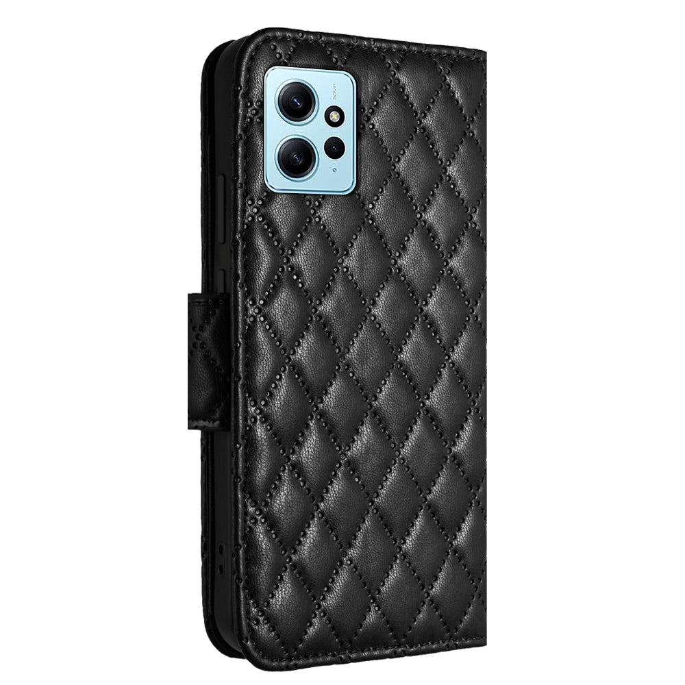 YB Imprinting Series-8 for Xiaomi Redmi Note 12 4G Case Leather Phone Wallet Cover with Hand Strap
