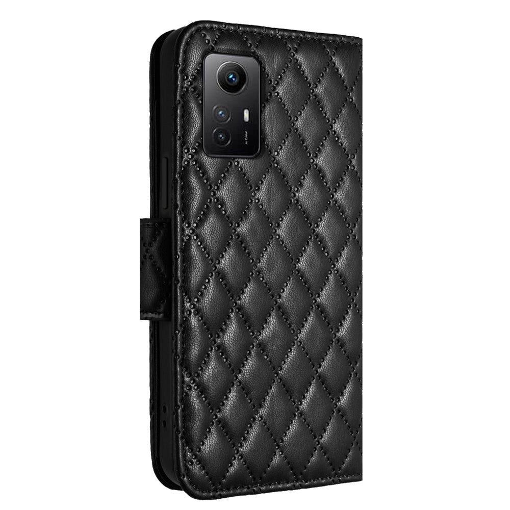 YB Imprinting Series-8 for Xiaomi Redmi Note 12S 4G Leather Case Rhombus 7 Card Slots Phone Cover