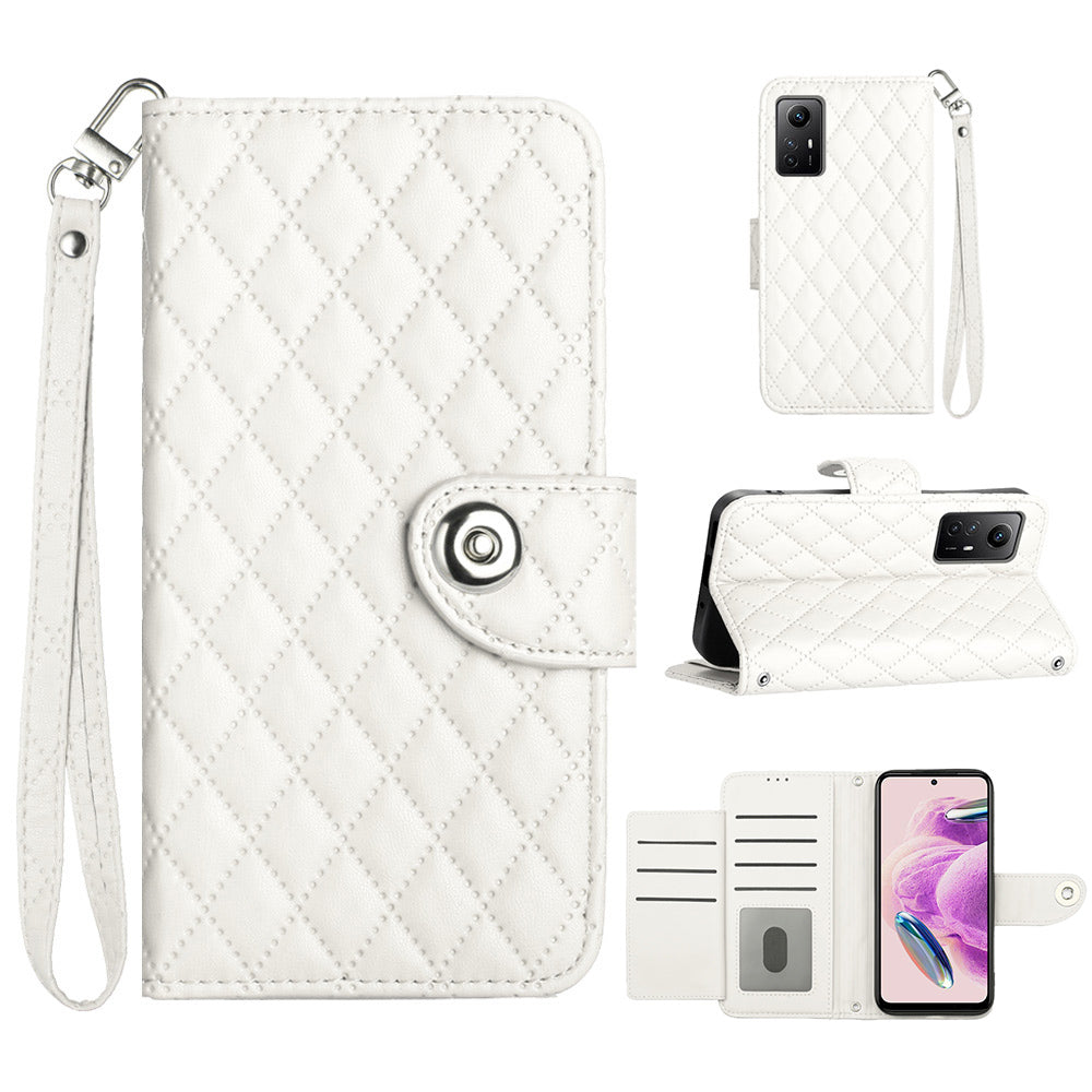 YB Imprinting Series-8 for Xiaomi Redmi Note 12S 4G Leather Case Rhombus 7 Card Slots Phone Cover