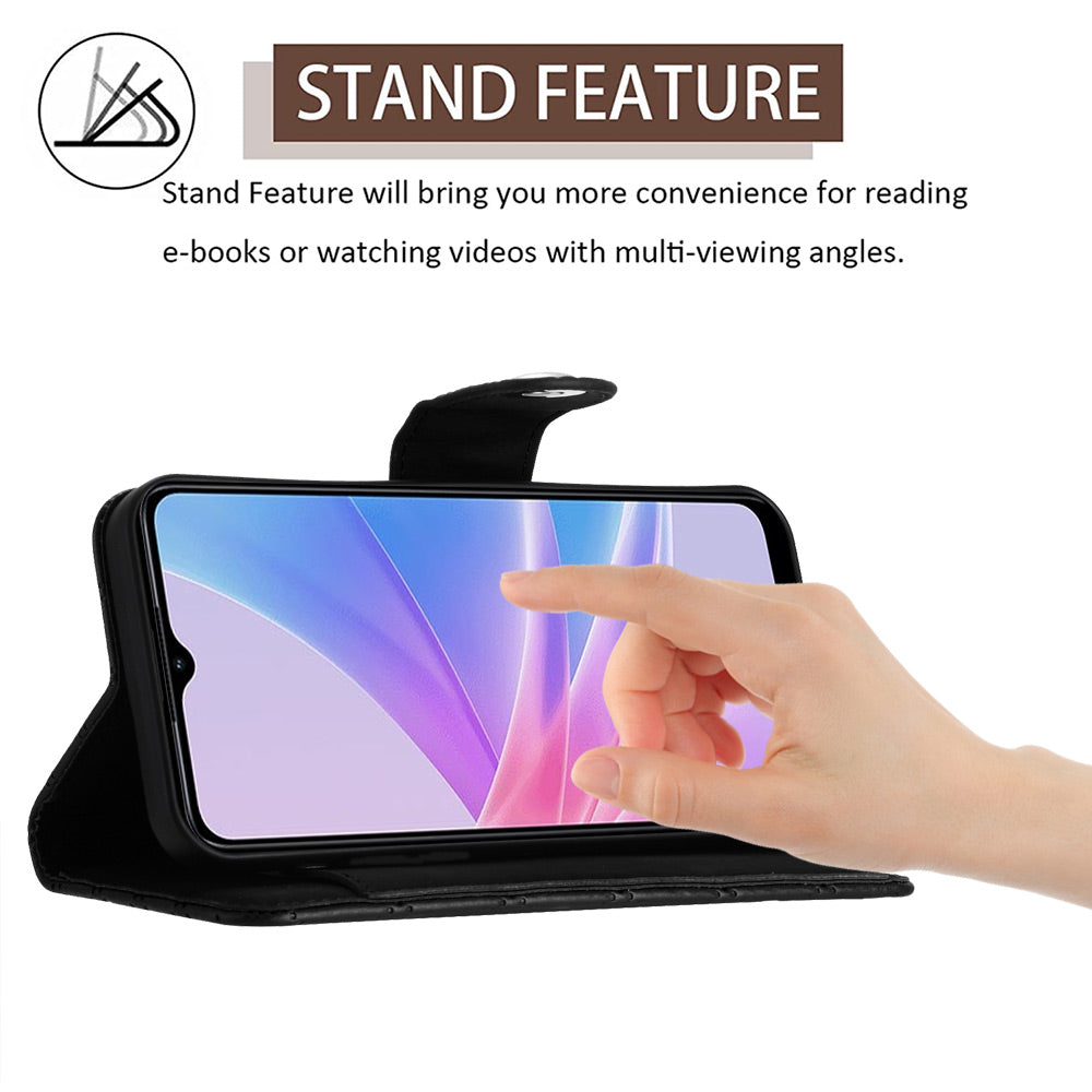 YB Imprinting Series-8 for Oppo A78 5G / A58 5G Magnetic Case Rhombus Leather Phone Stand Cover