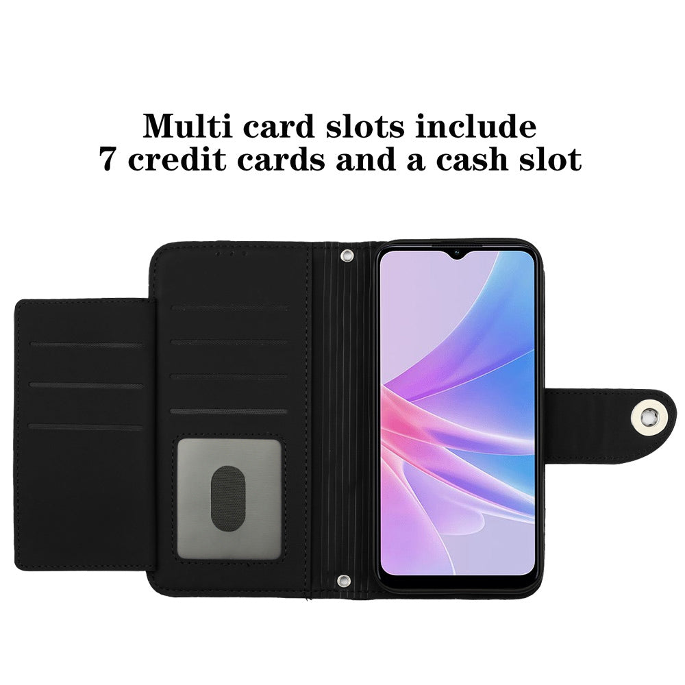 YB Imprinting Series-8 for Oppo A78 5G / A58 5G Magnetic Case Rhombus Leather Phone Stand Cover