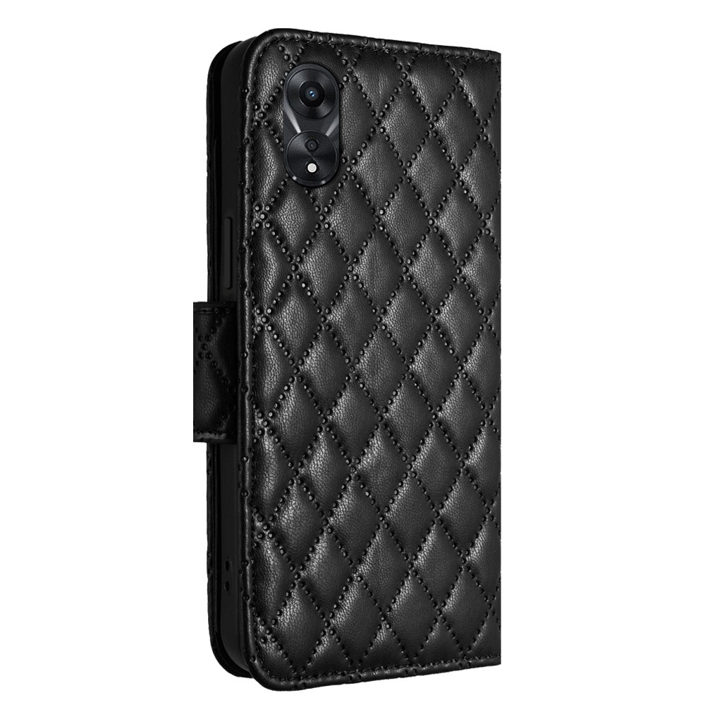 YB Imprinting Series-8 for Oppo A78 5G / A58 5G Magnetic Case Rhombus Leather Phone Stand Cover