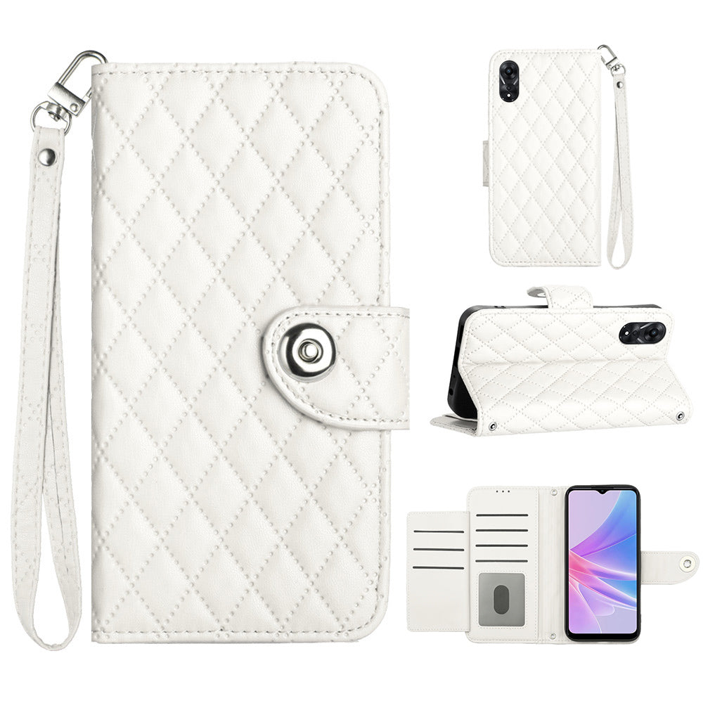 YB Imprinting Series-8 for Oppo A78 5G / A58 5G Magnetic Case Rhombus Leather Phone Stand Cover