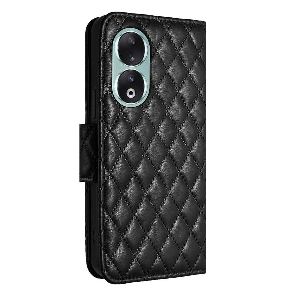 YB Imprinting Series-8 for Honor 90 Case Rhombus Imprinted 7 Card Slots Phone Protector
