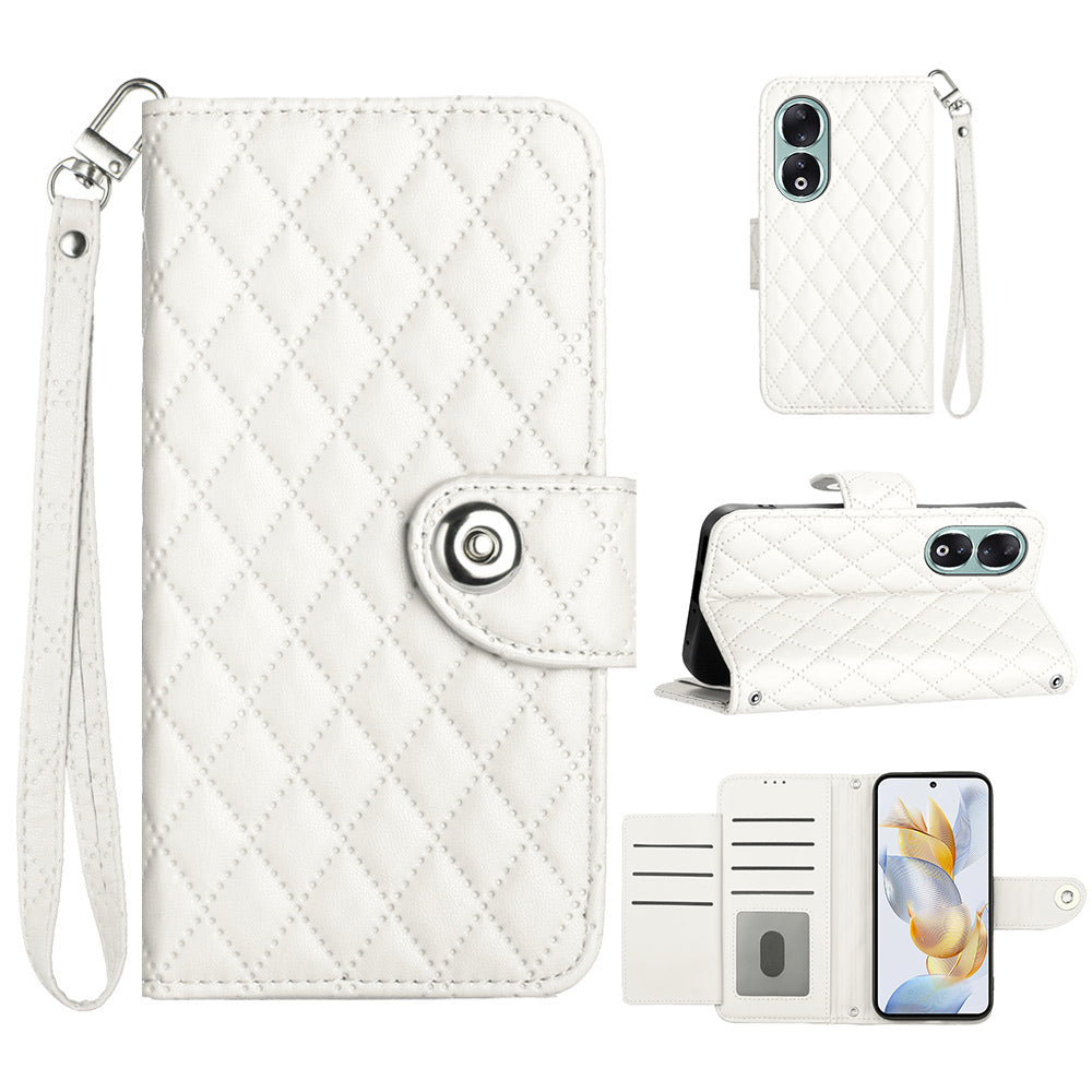 YB Imprinting Series-8 for Honor 90 Case Rhombus Imprinted 7 Card Slots Phone Protector