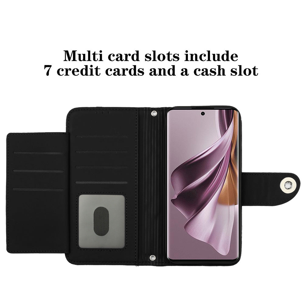 YB Imprinting Series-8 for Oppo Reno10 Pro 5G (Global) / Reno10 5G (Global) Case Wallet Rhombus Pattern Cover