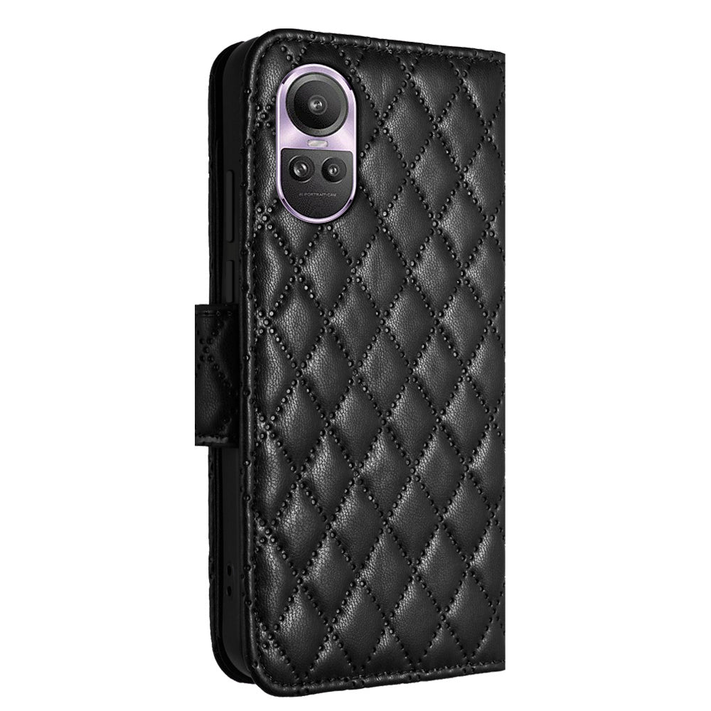 YB Imprinting Series-8 for Oppo Reno10 Pro 5G (Global) / Reno10 5G (Global) Case Wallet Rhombus Pattern Cover
