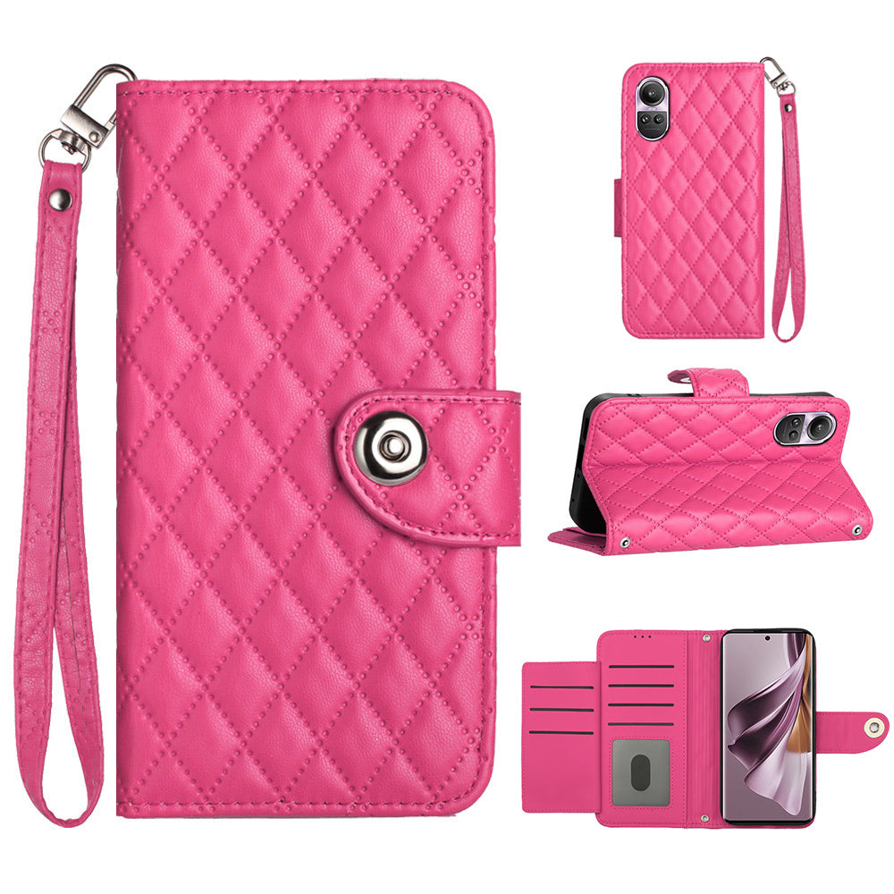 YB Imprinting Series-8 for Oppo Reno10 Pro 5G (Global) / Reno10 5G (Global) Case Wallet Rhombus Pattern Cover