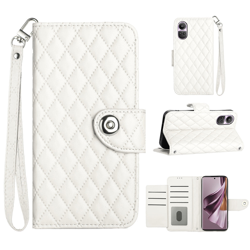 YB Imprinting Series-8 for Oppo Reno10 Pro 5G (Global) / Reno10 5G (Global) Case Wallet Rhombus Pattern Cover