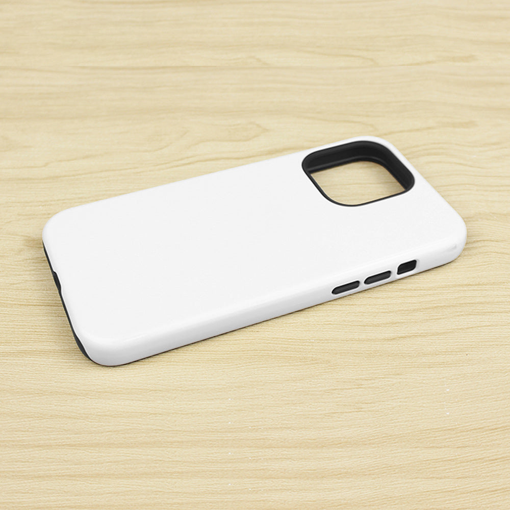 20Pcs  /  Pack For iPhone 15 TPU+PC Case 3D Sublimation Blank Glossy Phone Cover