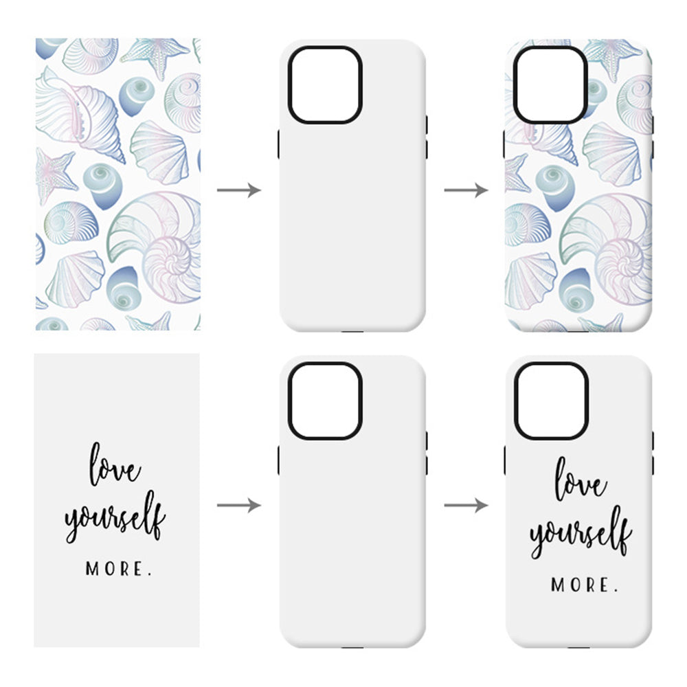 20Pcs  /  Pack For iPhone 15 Pro Max Case DIY Heat Transfer Printing TPU+PC Protective Shell