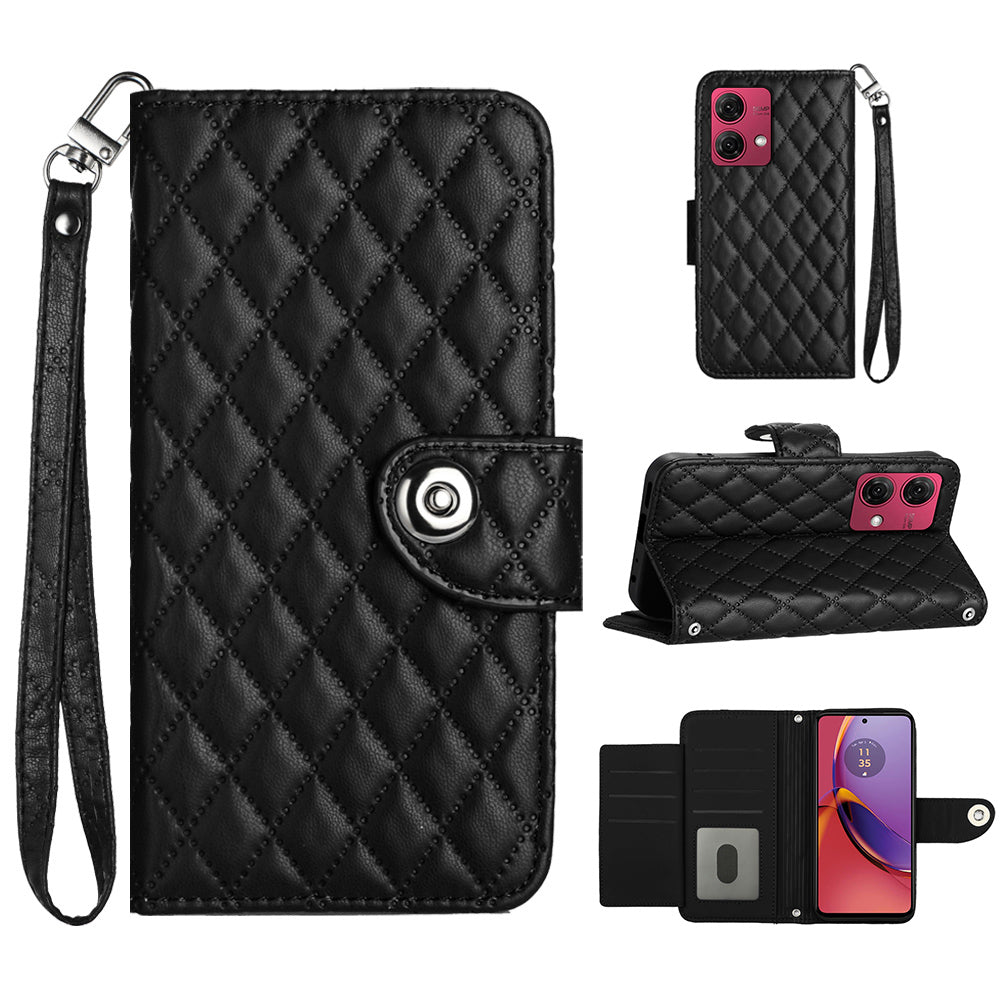 YB Imprinting Series-8 for Motorola Moto G84 5G Magnetic Phone Case Wallet Anti-scratch Cover with 7 Card Slots
